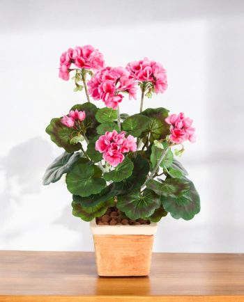 Geranium Pink Bush – Artificial Plant for Indoor Decor